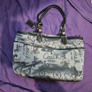 Coach Vintage Signature Horse and Carriage Tote